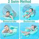 Mambobaby Float with Canopy, Baby Swim Float with Tail, New Upgraded Non-Inflatable Solid Baby Pool Float, Soft Skin-Friendly Fabric Material Infant Swim Float (Special Edition Pink)