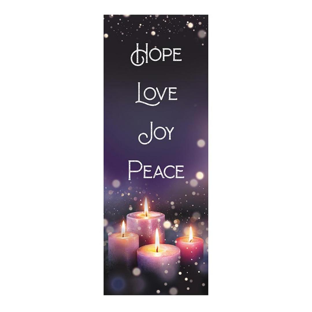 Christian Brands Advent Candles X-Stand Church Banner, 2' x 6'