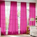 Hot Pink Semi Sheer Curtains for Bedroom 84 Inches Long 2 Panels, Light Filtering Lightweight Soft Modern Solid Window Curtains for Living Room Raspberry Decor Drapes, Each Panel 52" W x 84" L