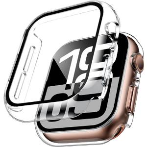 3 x TAURI 2 Pack Hard Case for Apple Watch Series 11/10 46mm Screen Protector