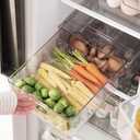 LALASTAR Refrigerator Organizer Bin with Pull-out Drawer, Large Fridge Organizer and Storage Clear, Stackable Pantry Organizer with Handle, BPA Free, 1 Pack, 6.34QT
