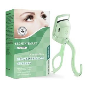 Heated Eyelash Curler Fast Heat Up in 5s - Rechargeable Electric Eyelash Curler for 24H Long Lasting Curls - Safe Anti-Burn Lash Curler Quick Natural Curling Lashes (Green)
