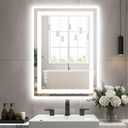 Sweetcrispy 20.1"x28.1" 1Smart Anti-Fog LED Bathroom Mirror with Front Light & Backlit, 3 Color Temperatures, Dimmable, Memory Function, Rectangle Modern Vanity Mirror