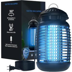 Bug Zapper for Indoor and Outdoor, 4200V Electric Mosquito Zapper, High Powered Waterproof Fly Zappers Mosquito Traps Outdoor, Fly Control for Home, Kitchen, Backyard, Camping