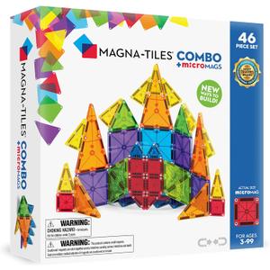 Magna-Tiles Combo 46-Piece Magnetic Construction Set, The Original Magnetic Building Brand