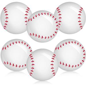 Demonwer 6 Pcs Inflatable Baseballs 10.6 Inch Baseball Balloon Beach Balls Sports Balls for Baseball Birthday Party Summer Outdoor Activity Beach Pool Decorations