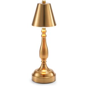 UMEXUS Small LED Cordless Table Lamp, Battery Operated Rechargeable Lamp for Restaurant Dinner, Portable 3-Way Dimmable Touch Light Vintage Metal Night Light for Bar Dining Room Bedside Patio Outdoor