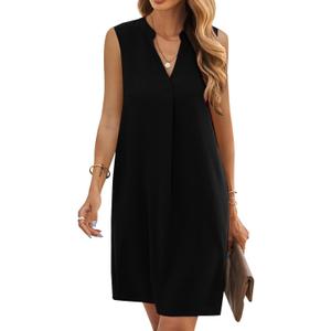QACOHU 2025 Summer Dresses for Women Sleeveless Beach Floral Tshirt Sundress Casual Tank Dress S-2XL (Large, 0a-black)