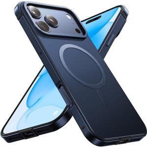 Magnetic for iPhone 17 Pro Case, [Metal Frame Grip] Fit for MagSafe [Military-Grade Protection] with Shockproof Scratch-Resistant Lining Slim Cover for iPhone 17 Pro Phone Case,Blue