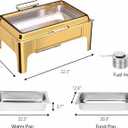 Chafing Dishes for Buffet,Roll Top 9QT Stainless Steel Chafers and Buffet Warmers Sets with Glass Lid for Parties Weddings Catering Events Dinners (Gold)