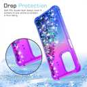4 x for Galaxy A23 Case with HD Screen Protector,Gradient Quicksand Glitter Liquid Floating Waterfall Durable Girls Cute Phone Case for Samsung A23 5G (Purple/Blue)