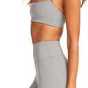 LASLULU Womens Adjustable Spaghetti Straps Sports Bra Square Neck Wireless Padded Workout Yoga Crop Tops (Beige, S)