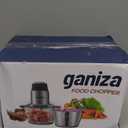 GANIZA Food Processors, Electric Food Chopper with Meat Grinder & Vegetable Chopper - 2 Bowls (8 Cup+8 Cup) with Powerful 450W Copper Motor - Includes 2 Sets of Bi-Level Blades for Fruits/Meat/Nuts (Black)