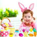 Alaeseje 24 Pack Easter Plastic Fillable Containers,Clear Carrot Bunny Chick Shaped Treat Containers,Colorful Diamond Eggs for Easter Hunt Party,Basket Stuffers Filler