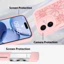 MZELQ for iPhone 17 Case 2025 Case, Silicone Sunflower Floral Flower Cute Pattern, Camera Protection Soft Slim Shockproof for Girls Women -Pink