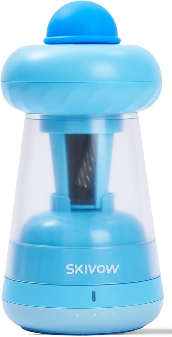 Electric Pencil Sharpener, Fully Automatic Pencil Sharpener for Classroom, 6.5-11.5mm Colored/Jumbo Pencils, Hands-Free, Auto in & Out, Rechargeable Sharpeners for Home Office (Airy Blue)