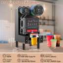 Cup Sealing Machine, Full Automatic Cup Sealer, 88/89/90/95 mm Electric Boba Machine, 600 Cups/H, Plastic & Paper Cups for Bubble Boba Tea Coffee Juice (Sealing Film Excluded)