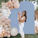 Dusty Blue Arch Cover 7.2FT Spandex Fitted Wedding Arch Covers Round Top Arch Cover Backdrop Fabric for Balloon Arch Stand Cover Chiara Backdrop Cover for Baby Shower Birthday Party Decor, 4x7.2FT