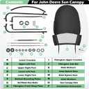 For John Deere LP68122 Riding Mower Sun Canopy fits JD 100, D100, E100, L100, LA100, S100, S200 Series Mowers, Replacement for John Deere LP68122 LP51702 Lawn Tractor Sunshade