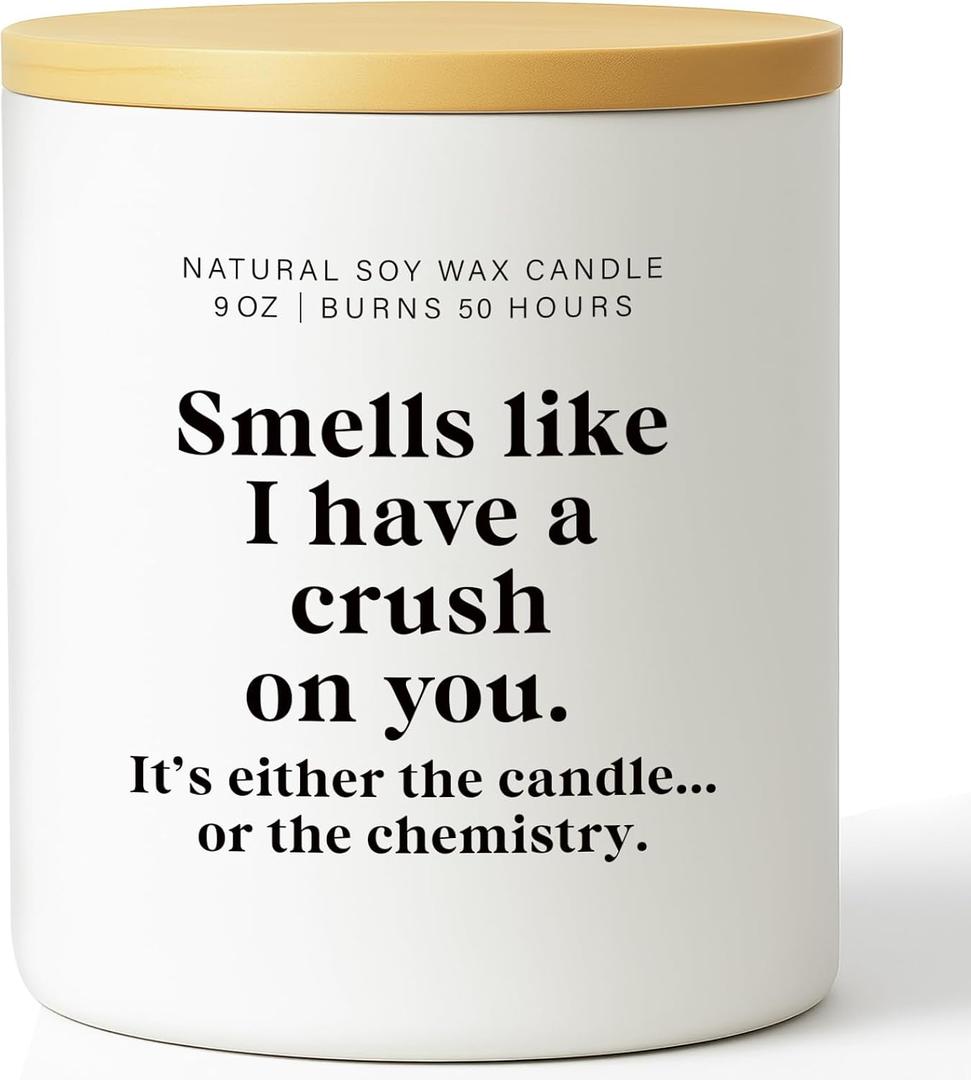 Gifts for Him Her Couple Valentines Day Candle Funny Romantic Gift for Crush, First Date, New Relationship & Flirty Couple Gifts for Women Men First Crushes Couples Valentine Candle