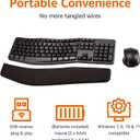 Amazon Basics Ergonomic Wireless Keyboard and Mouse Combo with Wrist Rest, Plug and Play, 2.4 GHz USB, Easy to Use, Black
