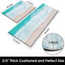 Arttown Summer Beach Sea Ocean Anti-Fatigue Kitchen Rug Set of 2 Blue Teal Cushioned Floor Standing Mat Waterproof Non-Slip Kitchen Mat and PVC Ergonomic Comfort Foam Rug, Size: 29.5*17.5 + 46*17.5