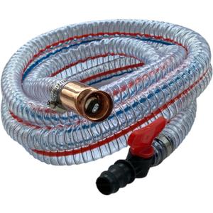 High Flo Gas Siphon Pump With Control Valve, Hand Fluid Transfer Pump For Water Oil Fuel 10ft Hose 3/4" Shaker Valve Siphon, Suction 5.5 Gallons Water Per Minute. (10ft 3/4" Valve)