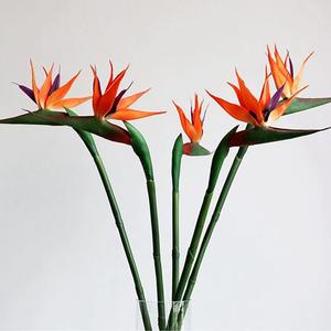 Beebel Artificial Flowers Bird of Paradise Greenery Plants Indoor Outside Garland Home Garden Office Verandah Wedding Decorations 6pcs (Yellow, 6 Pack)