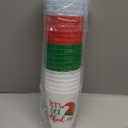 Christmas Plastic Party Cups - 24-Pack Reusable Tumblers, 16-Ounce Plastic Cups Holiday Party Supplies, 4 Assorted Festive Drinking Pun Designs, Red, Green, and White, 3.5 x 4.5 Inches