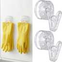Geelin Dish Glove Clip with Suction Cup Easy Install Removable Transparent Plastic Wall Mounted Hook for Kitchen Use Space-Saving Washable Design for Dish Gloves Towels(2 Pcs)