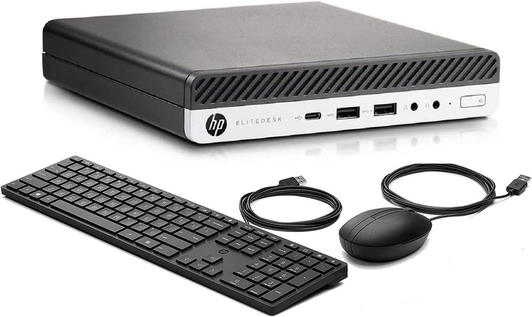 1. HP Micro Desktop Computer 800 G3 Elitedesk Mini Business PC, Intel Core i5-6500T,16GB DDR4, 512GB SSD,WiFi Type-C Port, 2. New Wired Keyboard 3. Mouse, Windows 11