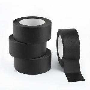 Lichamp Black Painters Tape 2 inch Wide, Medium Adhesive Black Masking Tape Bulk Multi Pack, 2 inch x 55 Yards x 4 Rolls (220 Total Yards, Set of 4)