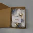 Haliwu 10 Pack Gold Cabinet Handles, Brushed Brass Cabinet Pulls Kitchen Handles Barrel Drawer Dresser Knobs Champagne Gold Pull Kitchen Hardware, 3-3/4 inch Hole to Hole Center