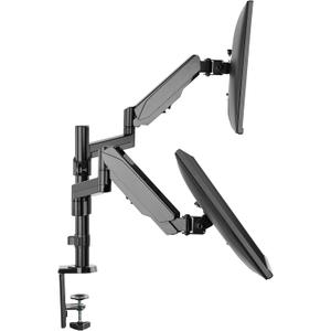 TechOrbits Triple/Double/Single Monitor Mount Stand - Computer Screen Desk Gas Spring Arm (Dual Monitor - Black) (Dual Monitor)