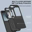Samsung Galaxy Z Flip 6 Case with Hinge Protection, Heavy Duty Shockproof Drop Proof Full Body Protective Bumper Phone Cover (Black)