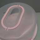 Cake Carrier with Lid and Handle, Fit 10 Cake Stand with Lid, Cake Transport Storage Container, Cake Containers Cover Stand with Lids, 3 Secure Side Closures (Pink)