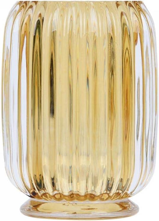 Gaolinci Clear Tumbler Cup Makeup Brush Toothbrush Holder for Bathroom, Vanity, Countertop, Desk and Bedside Table (Amber)