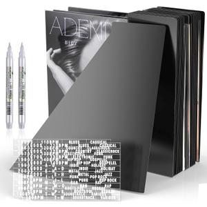 Facmogu 20PCS Vinyl Record Dividers, 12 Inches LP Album Dividers, Plastic 33 RPM Record Divider, 1 Inch Large Tab DIY LP Album Separators, Blank Separators Card for Records Album Storage - Black