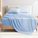 King Size 4 Piece Bed Sheet Set - Ultra Imitation Cotton-Hotel Luxury Bed Sheets Deep Pocket up to 15" - Premium Breathable & Cooling Sheets - Wrinkle, Fade, Stain Resistant (Light Blue, King)