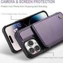 Vinich for iPhone 14 Pro Wallet Case with Card Holder, RFID Blocking Credit Slots Kickstand Shockproof Phone Cover Fit for iPhone 14 Pro 6.1" Purple
