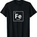 Iron Periodic Table Elements Sign Graphic Fe T-Shirt L