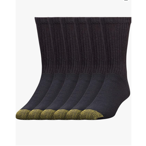 GOLDTOE Men's 656S Cotton Crew Athletic Socks, Multipairs 8 Pairs