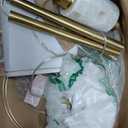 KIVDITZO Natural Alabaster Floor Lamp, Floor Lamps for Living Room, Standing Lamp with Night Light, Linen Shade, Marble Base, Gold Floor Lamp, Tall Lamp for Bedroom, Living Room,Office(Bulb Included)