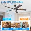 Lorpies 52 Smart Ceiling Fan with Lights Remote,Ultra Silent DC Motor,Control via Alexa Google Voice App Wifi,Outdoor Indoor Modern Ceiling Fans for Bedroom Patio Porch,Dimmable,Black Walnut Brown