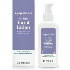Oilfree Facial Moisturizer for Sensitive Skin, Fragrance Free, NonComedogenic, 4 Fluid Ounce (Previously Solimo)