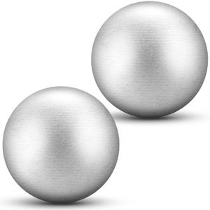 Silipull 2 Pcs Spring Sports Iron Shot Put Outdoor Shot Put Balls Silver Cast Iron Shotput Weight Balls for High School Track and Field Competition Practice