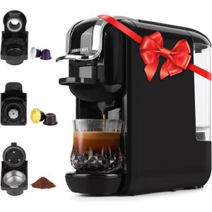 Espresso Maker for Nespresso Capsule, Lavazza Blue Capsule & Coffee Powder, 19 Bar Pump Pressure Makes Authentic Espresso Coffee, Mini Espresso Coffee Machines with Removable Water Tank