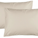 FEATHER & STITCH NEW YORK 100% Cotton 2 Piece King Pillow Cases, 300TC Ultra-Soft Pillowcases with Envelope Closure, Wrinkle- Fade- Stain Resistant - 20x40 inches (King/Pillowcase, Beige)