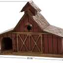 Glitzhome Bird Houses for Outdoors, 20.67" H Rustic Wooden Bird House Barn Design Hand Painted Birdhouse Extra-Large Bird Houses for Outsides