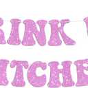 Drink Up Bitches Banner - Funny Birthday Party Bunting Decor for Women Girls - Bridal Shower/Bachelorette Party Decoration Photo Booth Props - Girls Night Party Sign